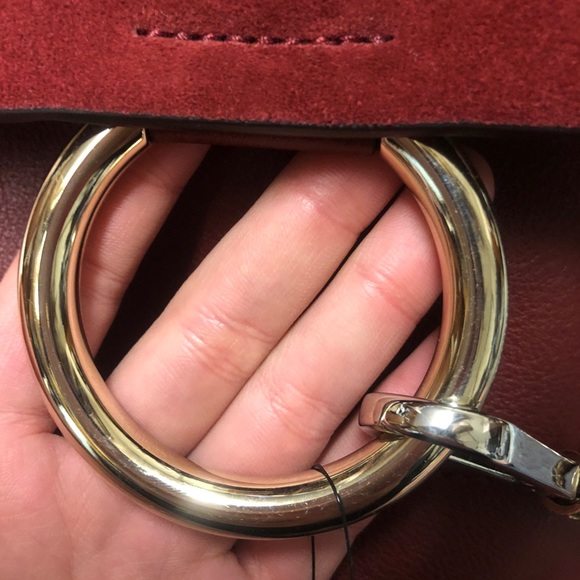 chloe small faye backpack burgundy/wine  NEW - Picture 3 of 8